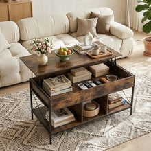 Load image into Gallery viewer, Vault Lift-Top Storage Coffee Table - Rustic Brown