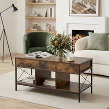 Load image into Gallery viewer, Vault Lift-Top Storage Coffee Table - Rustic Brown