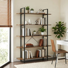 Load image into Gallery viewer, Forge 5 Tier Bookshelf - Rustic Brown