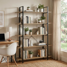 Load image into Gallery viewer, Forge 5 Tier Bookshelf - Light Grey Wood
