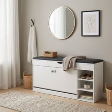 Load image into Gallery viewer, Gannet Shoe Rack Storage Cabinet 3 Layer - White + Black