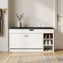 Load image into Gallery viewer, Gannet Shoe Rack Storage Cabinet 3 Layer - White + Black