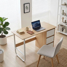 Load image into Gallery viewer, Gavin 120cm Computer Desk with Drawers - Natural + White (0.091m3 - 24.5kg)