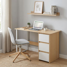 Load image into Gallery viewer, Gavin 120cm Computer Desk with Drawers - Natural + White (0.091m3 - 24.5kg)