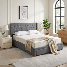 Load image into Gallery viewer, Sereno Queen Bed Frame with 4 Drawers - Dark Grey