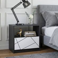 Load image into Gallery viewer, Dustin Bedside Table - Oak Grey + White