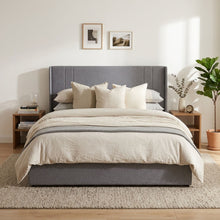 Load image into Gallery viewer, Arvya Queen Gas Lift Bed Frame – Light Grey