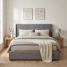 Load image into Gallery viewer, Arvya Queen Gas Lift Bed Frame – Light Grey