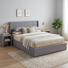 Load image into Gallery viewer, Arvya Queen Gas Lift Bed Frame – Light Grey