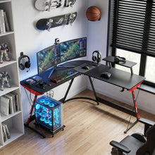 Load image into Gallery viewer, Hunter L-Shaped Gaming Desk - Black
