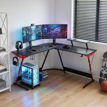 Load image into Gallery viewer, Hunter L-Shaped Gaming Desk - Black