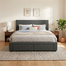 Load image into Gallery viewer, Geolux Queen Bed Frame with 4 Drawers - Dark Grey (p1=0.174m³-11.5kg)(p2=0.114m³-18.0kg)(p3=0.081m³-16.5kg)(T=0.369m³-46.0kg)