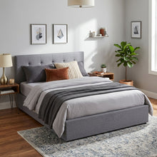 Load image into Gallery viewer, Lureva Linen Queen Gas Lift Bed Frame – Grey