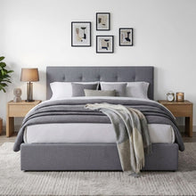 Load image into Gallery viewer, Lureva Linen Queen Gas Lift Bed Frame – Grey