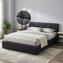 Load image into Gallery viewer, Purova PU Queen Gas Lift Bed Frame – Black