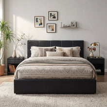 Load image into Gallery viewer, Purova PU Queen Gas Lift Bed Frame – Black