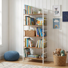Load image into Gallery viewer, Hikuai 5 Tier Bookshelf - Natural + White