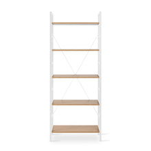 Load image into Gallery viewer, Hikuai 5 Tier Bookshelf - Natural + White