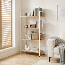 Load image into Gallery viewer, Hikuai 4 Tier Bookshelf - Natural + White