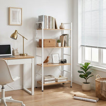 Load image into Gallery viewer, Hikuai 4 Tier Bookshelf - Natural + White