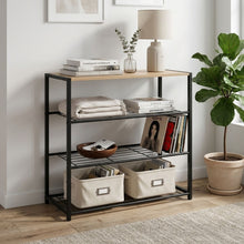 Load image into Gallery viewer, Milton 4 Tier Storage Shelf - Maple + Black