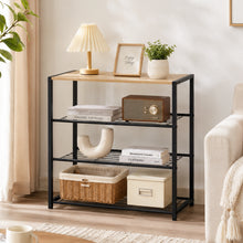 Load image into Gallery viewer, Milton 4 Tier Storage Shelf - Maple + Black