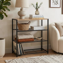 Load image into Gallery viewer, Milton 4 Tier Storage Shelf - Maple + Black
