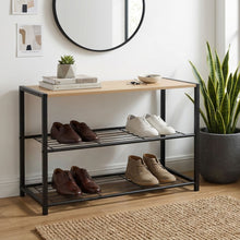 Load image into Gallery viewer, Milton 3 Tier Storage Shelf - Maple + Black