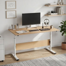 Load image into Gallery viewer, Hector 120cm Height-Adjustable Computer Desk - Maple + White