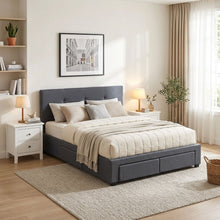 Load image into Gallery viewer, Tuffen Queen Bed Frame with 4 Drawers – Grey