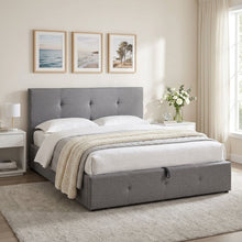 Load image into Gallery viewer, Tuffora Queen Gas Lift Bed Frame – Light Grey (p1=0.129m³-16.0kg)(p2=0.118m³-21.5kg)(T=0.247m³-37.5kg)