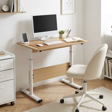 Load image into Gallery viewer, Hector 80cm Height-Adjustable Computer Desk - Maple + White
