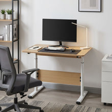 Load image into Gallery viewer, Hector 80cm Height-Adjustable Computer Desk - Maple + White