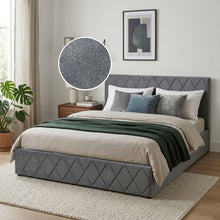 Load image into Gallery viewer, Dima Velvet Queen Gas Lift Bed Frame - Grey
