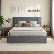 Load image into Gallery viewer, Dima Velvet Queen Gas Lift Bed Frame - Grey