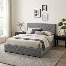 Load image into Gallery viewer, Dima Velvet Queen Gas Lift Bed Frame - Grey