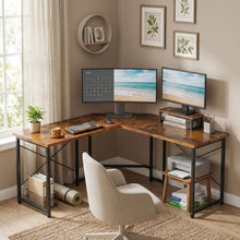 Load image into Gallery viewer, Marcus Gaming Corner Desk - Rustic Brown