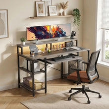 Load image into Gallery viewer, Tyler 120cm Computer Desk with Bookshelf - Grey Oak