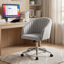 Load image into Gallery viewer, Morgan Velvet Office Chair - Light Grey