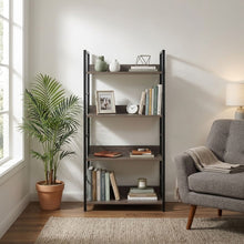 Load image into Gallery viewer, Towai 4 Tier Storage Shelf - Grey Oak + Black