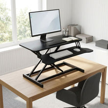 Load image into Gallery viewer, Sit-Stand Desk Converter with Keyboard Tray - Black