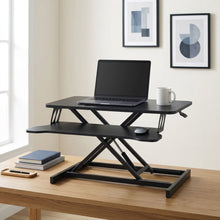 Load image into Gallery viewer, Sit-Stand Desk Converter with Keyboard Tray - Black
