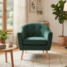 Load image into Gallery viewer, Millo Velvet Armchair - Dark Green