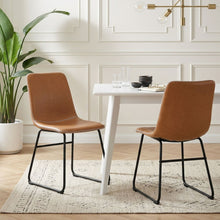 Load image into Gallery viewer, Grayson PU Leather Dining Chair - Set of 2 - Caramel Tan