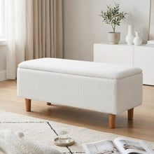 Load image into Gallery viewer, Theodore Boucle Storage Ottoman Bench - White