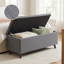 Load image into Gallery viewer, Levi Linen Storage Ottoman Bench - Dark Grey
