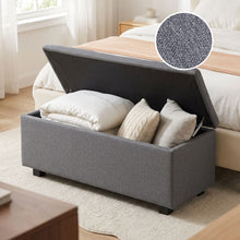 Load image into Gallery viewer, Alexander Linen Storage Ottoman Bench - Dark Grey