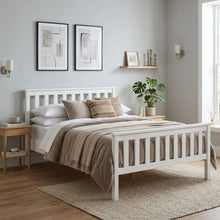 Load image into Gallery viewer, Andes double wooden bed frame - white