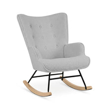 Load image into Gallery viewer, Ava Boucle Rocking Armchair - Light Grey
