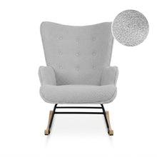 Load image into Gallery viewer, Ava Boucle Rocking Armchair - Light Grey